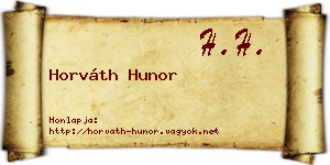 Horváth Hunor névjegykártya